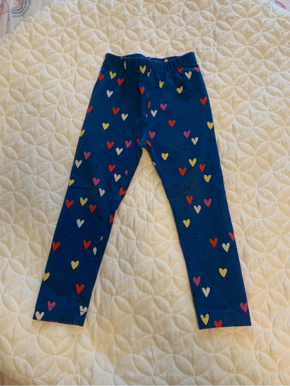 Hanna Andersson Blue Heart Print Leggings